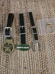 Watch Fobs Marlboro solid brass steer longhorn star HAPPY DAYS Enamel Good Luck 