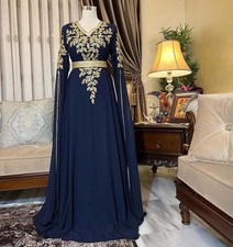 Embroidered Georgette New Kaftan Moroccan Designer Hand Work Dubai Stylish Maxi
