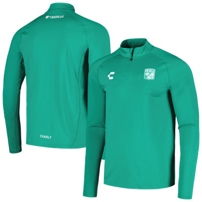 Men's Charly  Green Club Leon DRY FACTOR Raglan Quarter-Zip Top