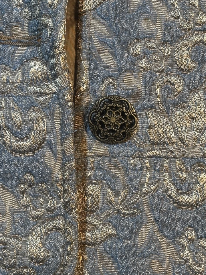 Chicos Golden Blues Ampere Jacket Suit Blazer Womens Size 3 Floral Lined Preppy - Image 4 of 4