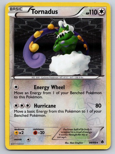 Tornadus 89/98 Rare Emerging Powers Pokemon Reverse Holo Moderately Played