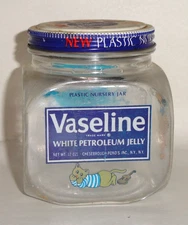 Vintage Vaseline Petroleum Jelly Jar ~ Plastic Nursery Rhyme w/Lid ~ Empty