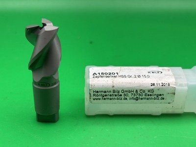 Bilz A150201 HSS 25mm / 0.5905'' Spigot Countersink 14mm Flute Length 3 Flute
