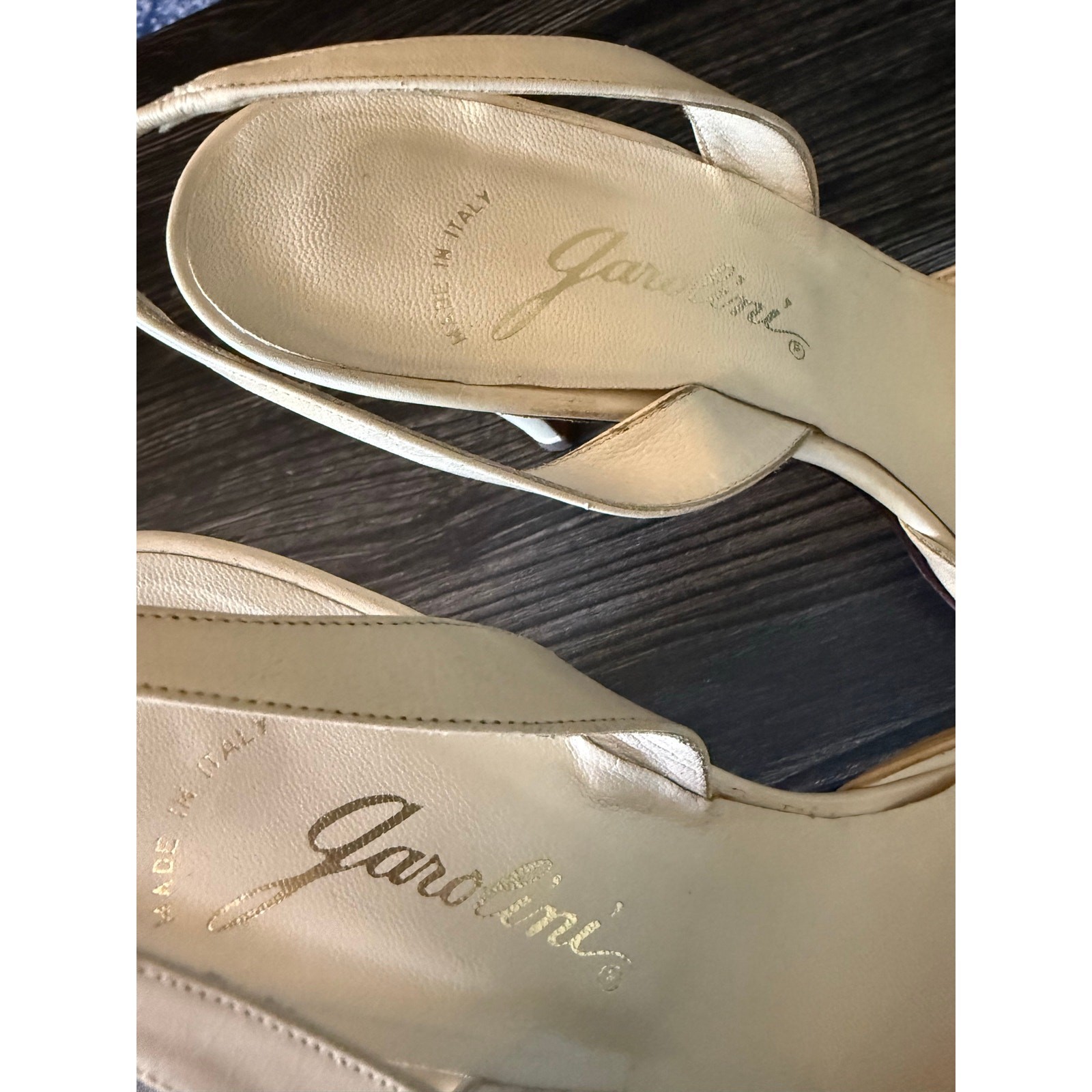 Vintage Jarolini Leather Patchwork Slingback Heel… - image 6