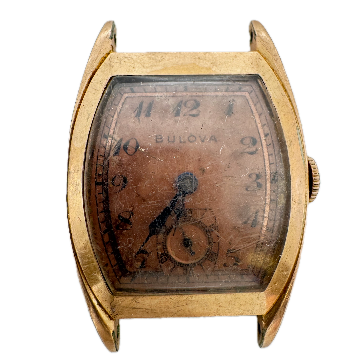 Vintage 1942 Bulova Copper Tonneau 10AK Mechanical Men's Watch USA