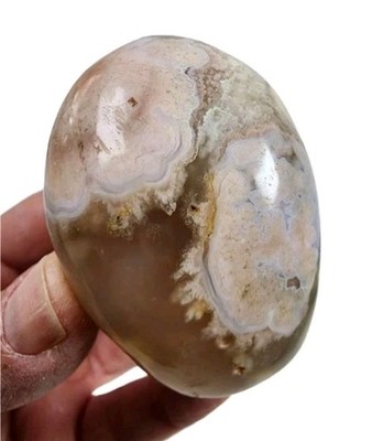 Flower Agate Quartz Crystal Polished Pebble Madagascar 86.9 grams.