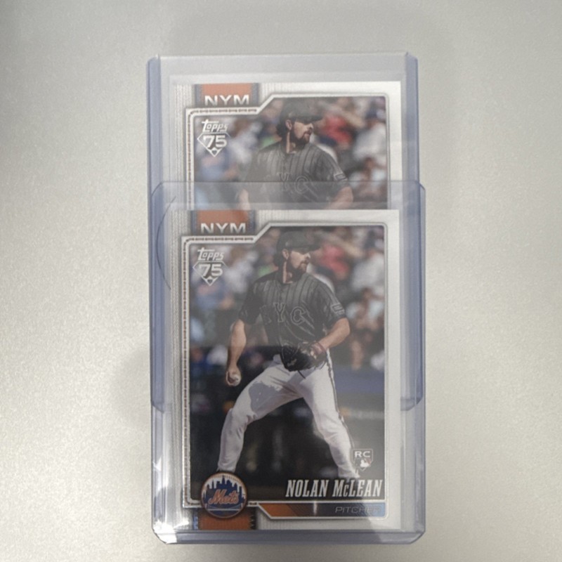 Topps 75 Nolan McLean Rookie Card New York Mets MLB 2023 Lot of 2 Cards