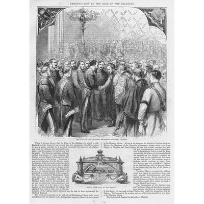 LONDON Besuch des Königs von Belgien - Antiker Druck 1869