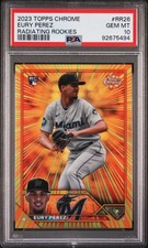 2023 TOPPS CHROME RADIATING ROOKIES UPDATE #RR26 EURY PEREZ ROOKIE RC PSA 10