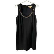 Michael Michael Kors Black Chain Detail Shift Dress Size 8