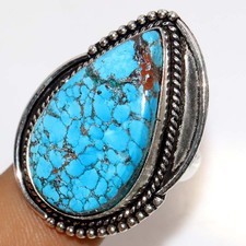Turquoise 925 Silver Plated Ring US 10 Gifts Fashion Forwarded Jewelry JW