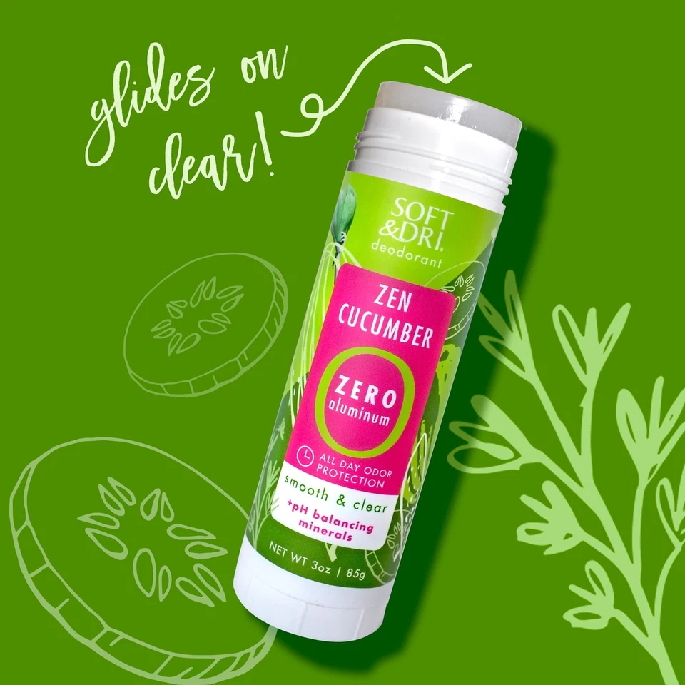 Desodorante Zen Pepino Libre de Aluminio, 3 oz, Barra Suave y Transparente, Balance de pH... Foto 3 de 4