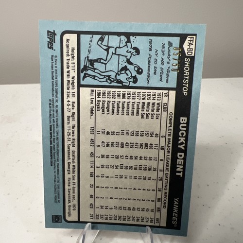 2015 Topps Archives - Autógrafos favoritos de los fanáticos Bucky Dent #FFA-BD dorado/50 (AU) - Imagen 2 de 3