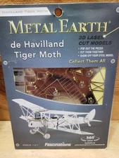 Metal Earth de Havilland Tiger Moth 2-sheet Steel Model kit 2012  ages 14+ NEW