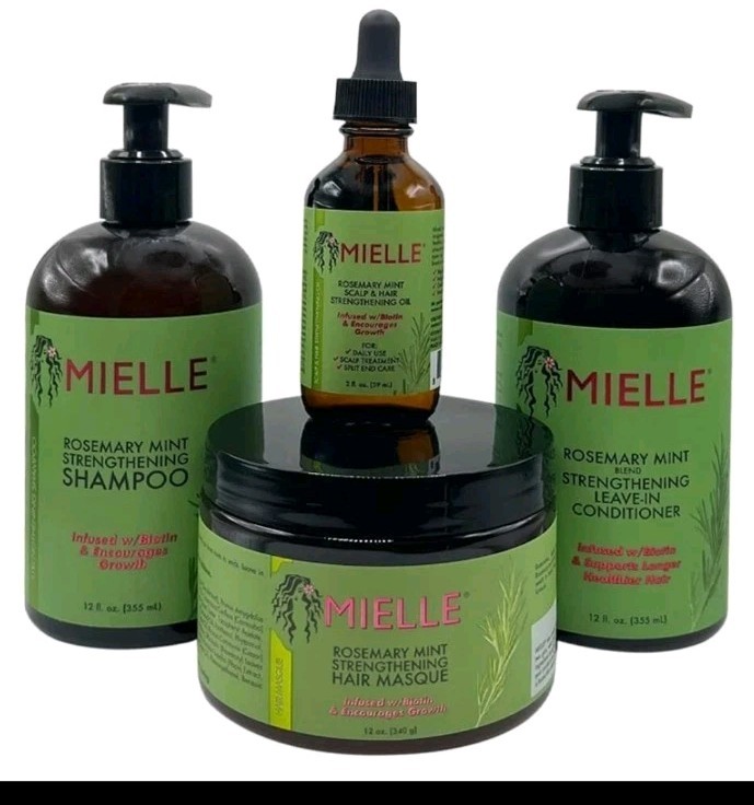 MIELLE Rosemary Mint Strengthening Curly Hair Care Products 4Pcs Bundle Set !