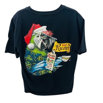 Lower Latitudes Jim Mazzotta Got Rum Parrot Christmas T-Shirt Men s Large