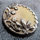 Vintage Antique Victorian Metal Facet & Celluloid Button FANCY Design — photo 2
