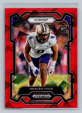 2024 Panini Prizm Draft Picks Bralen Trice Red Ice Rookie #123