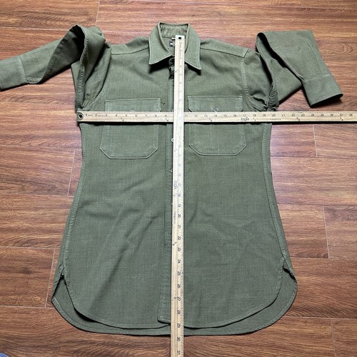 Vtg WW2 Army Regulation Military Officer Shirt 14.5 - 33 WWII Button Pocket Tee - Picture 8 of 21