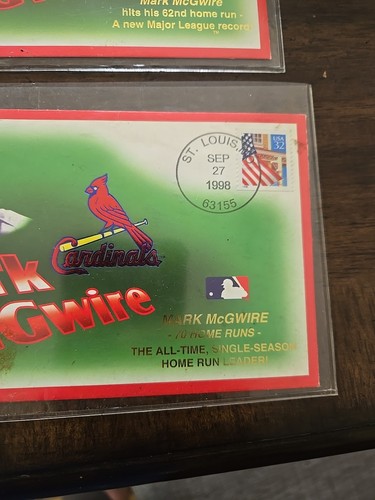 Lot Of 7 Mark McGwire St. Louis Cardinals Home Run 62 Commemorative Envelope - Picture 5 of 5