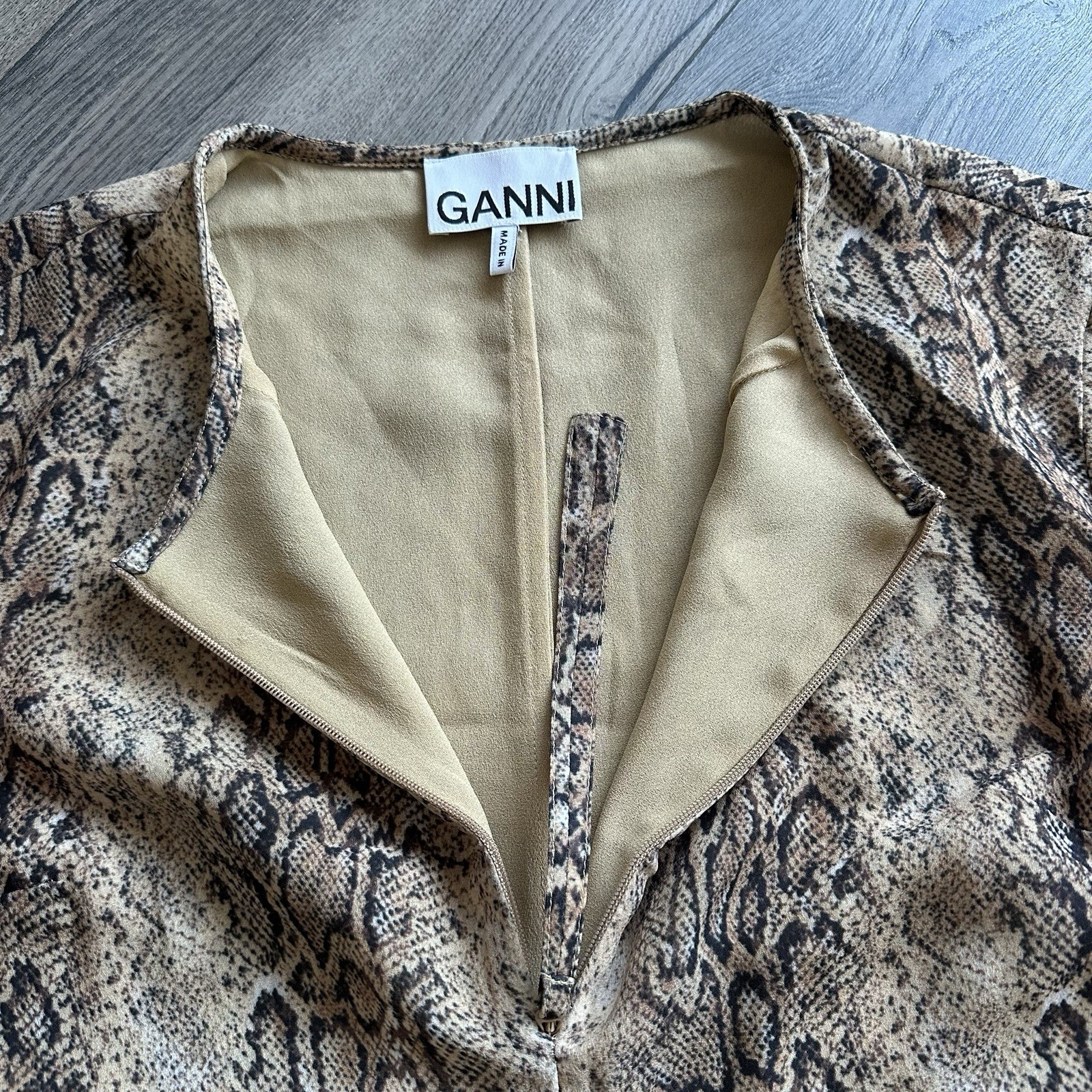 GANNI Snake Print Starfish Long Sleeve Maxi Dress Size 34 image 4
