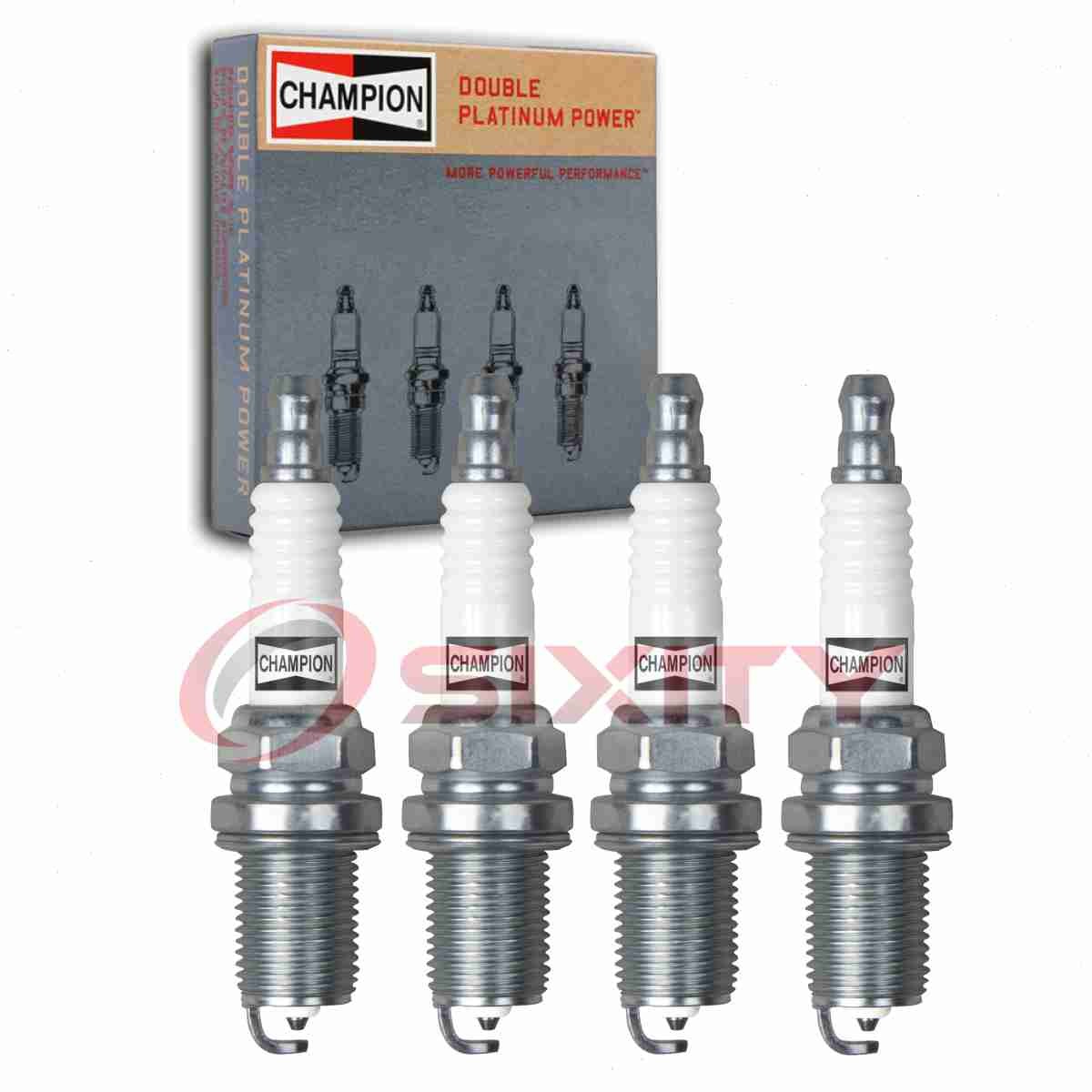 4 pc Champion Double Platinum Spark Plugs for 1997-2008 Hyundai Tiburon 1.8L vw