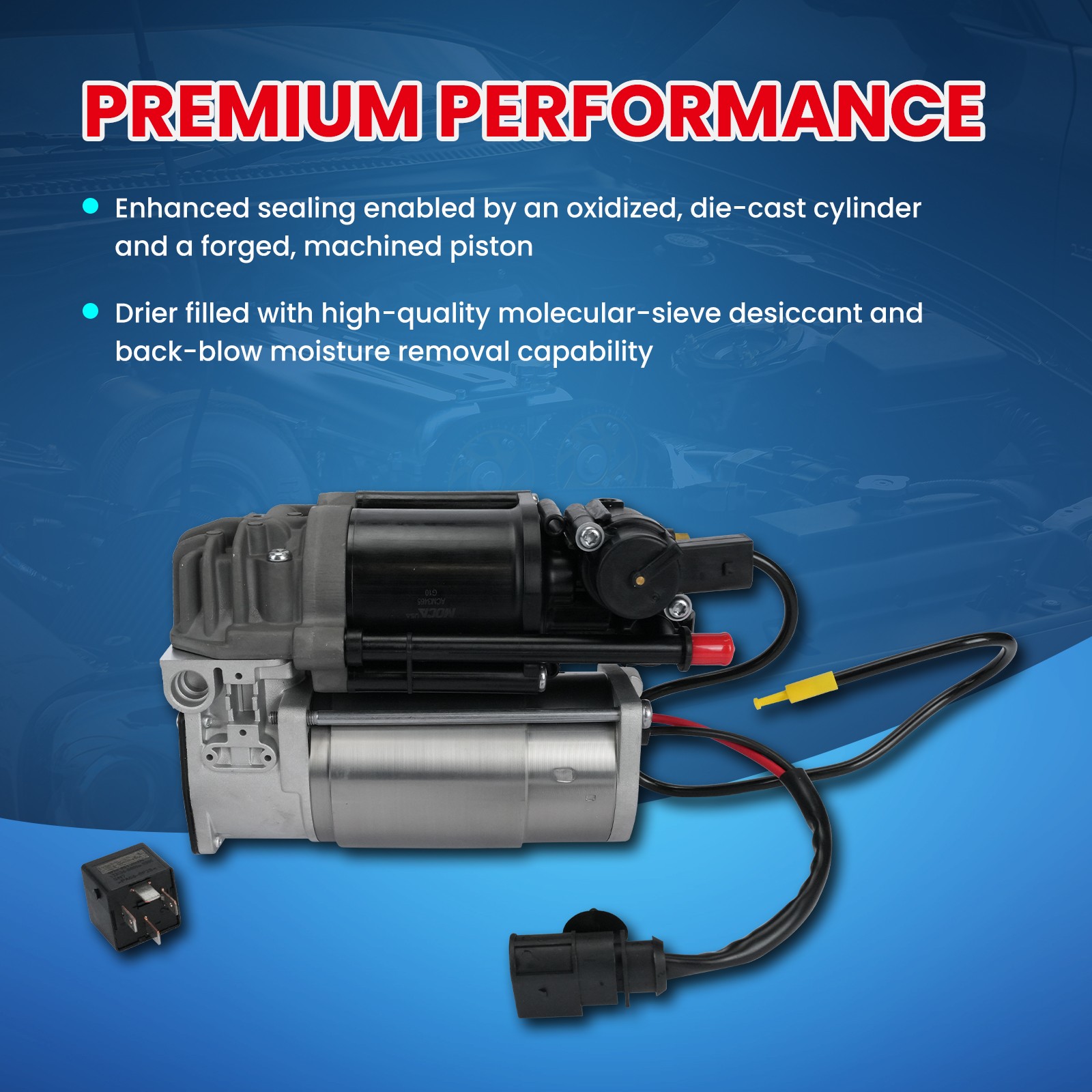 Air Suspension Compressor for 11-20 Audi A8 Quattro S8 Bentley Mulsanne