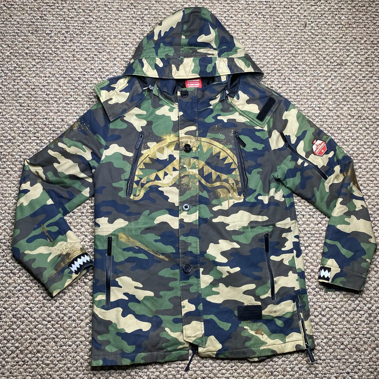 Sprayground Camo Shark Paratrooper jacket LIMITED EDITION