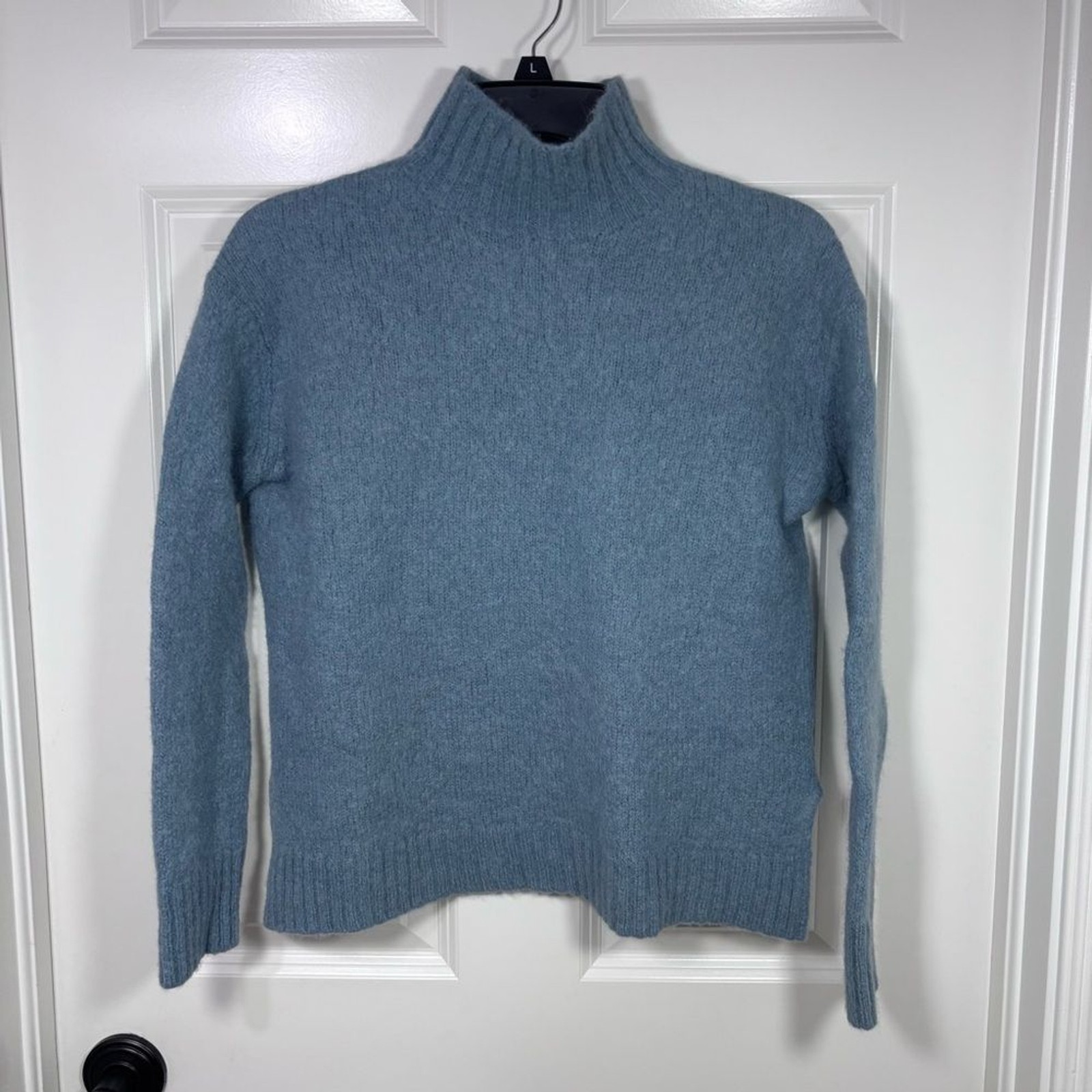 Jenni Kayne Mockneck Pullover Wool Alpaca Blend Sweater Women’s S Blue