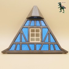 PLAYMOBIL Fassade-Dreieckswand-Bauernhof-Steck-Burg-Blau-Mittelalter-Haus