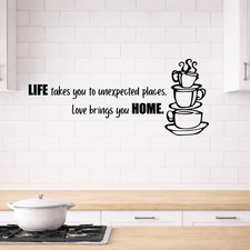 Kitchen Love Vinyl Wall Stickers Unexpected Places Decor Wall Art Quote home