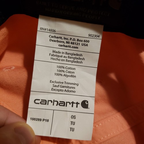 Gorra de béisbol Carhartt rosa melocotón para mujer OS talla única ajustable occidental exterior - Imagen 8 de 9