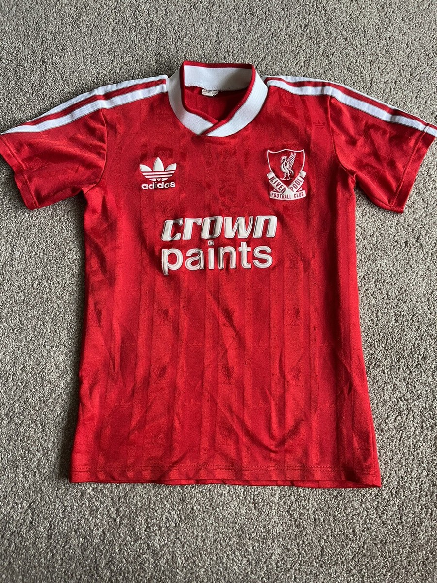 Liverpool vintage adidas 87-88 home Crown Paints football Shirt youths
