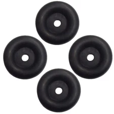(4 PACK)- Cargo Trailer Ramp Door Stop Guard Black Rubber Bumper 2.5" Round