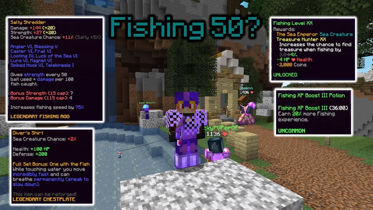 Hypixel Skyblock Auto Fishing / Make Million Coins And XP, Instant