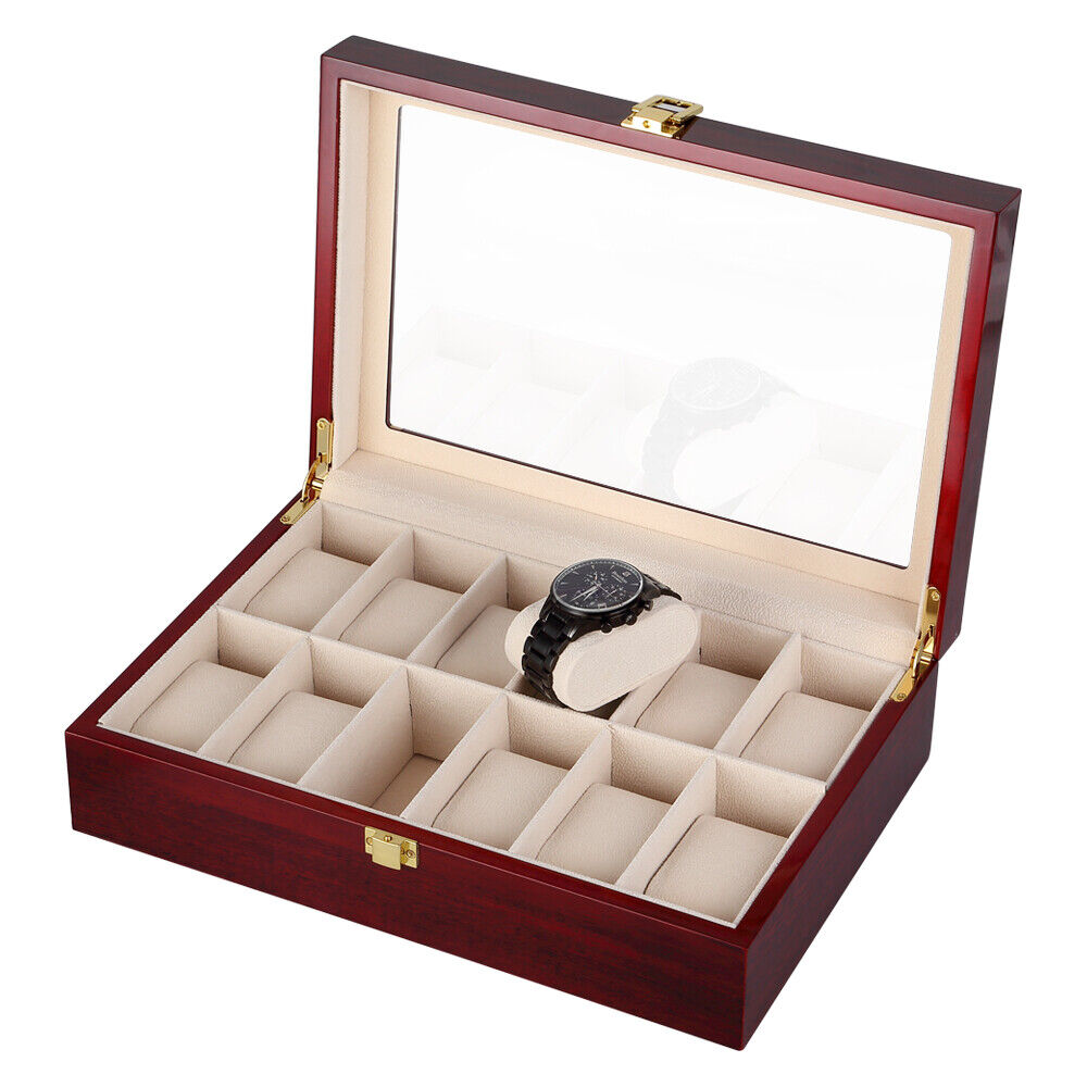 Uhrenbox Uhrenkoffer Für 3 bis 12 Uhren Uhrentruhe Uhrenkasten Uhrenschatulle DE