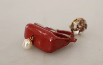 Boucles D'oreilles DOLCE & GABBANA Sicile - Or Rouge, Cristal, Clip-on, 8cm, Neuves Avec étiquettes