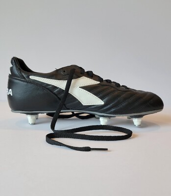 Diadora Brasil Italy Soccer Cleats Leather Black White SG Mens 6.5