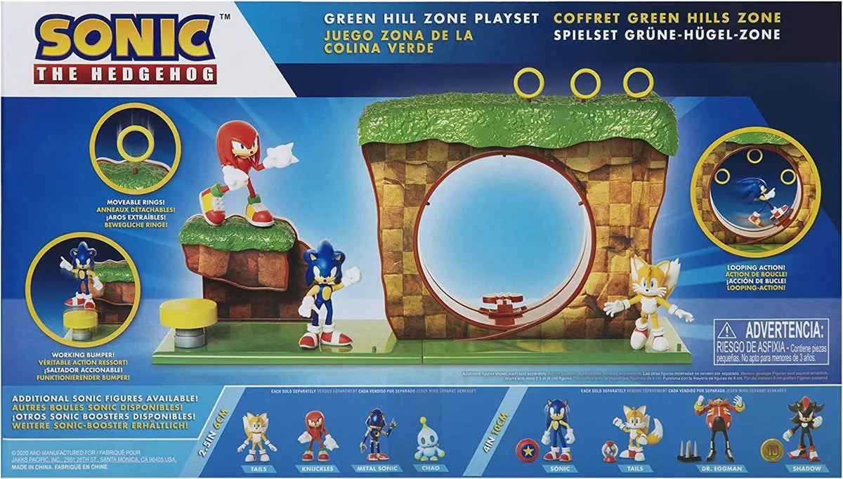 GREEN HILL ZONE Sonic The Hedgehog 10 Piece Playset FIGURE INCLUDED Sonic  Figure 192995403932