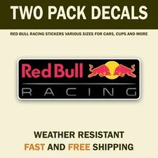 Red Bull Racing Decal Stickers, 2 pack Weatherproof Red Bull Team F1 and MotoGP
