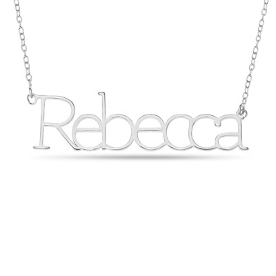 Personalisierte Halskette mit beliebigem Namen 925 Sterling Silber 5 Schriften + variable Ketten