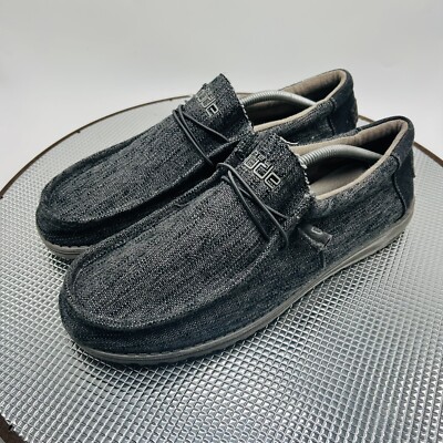 Hey Dude Mens Wally Woven Loafer Size 13 M Amazon.com | HEYDUDE Wally Jute - Black/Granite Grey  main image 3