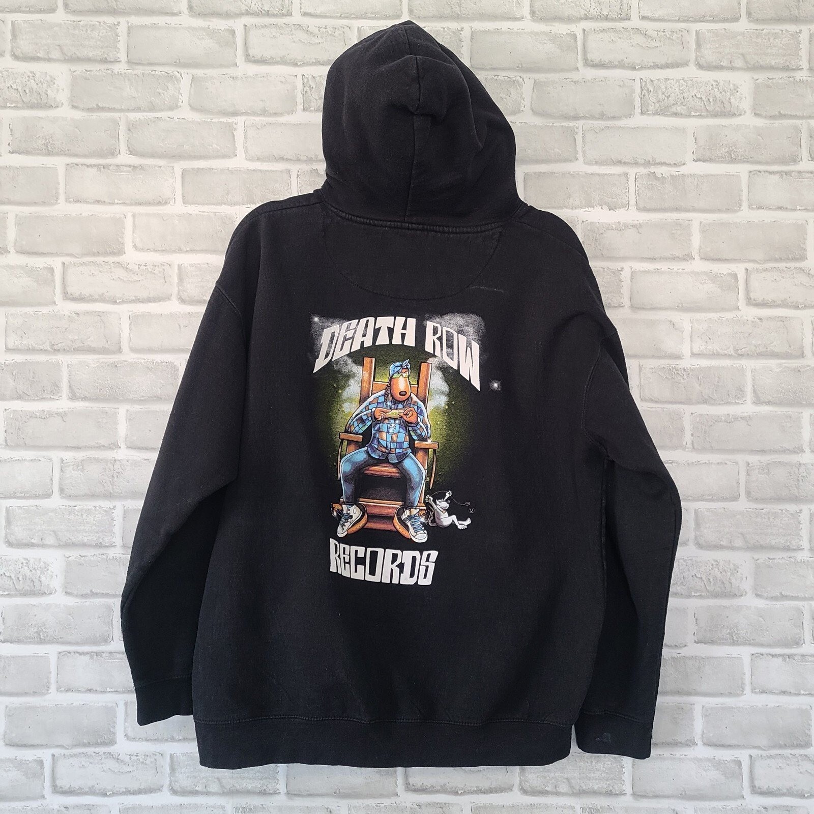 FILA Felpa con cappuccio Death Row Records Still Smokin nera pullover Snoop Dog taglia XL streetwear