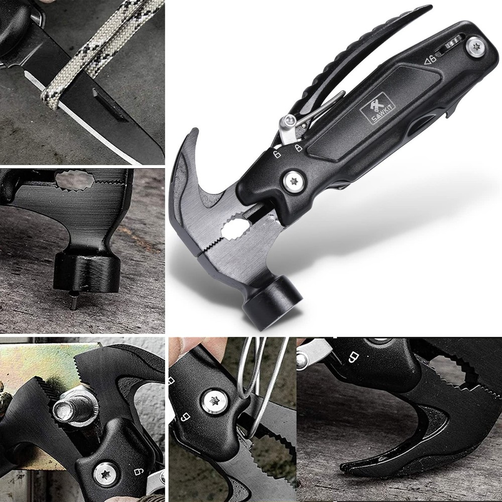15-in-1 Multi-Tool Hammer with Mini Pliers for Camping and Survival Gear