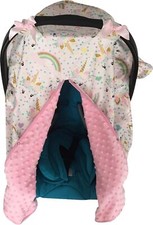 Unicorn Print Baby Car Seat Cover Nursing Carseat Canopy Pink 300035