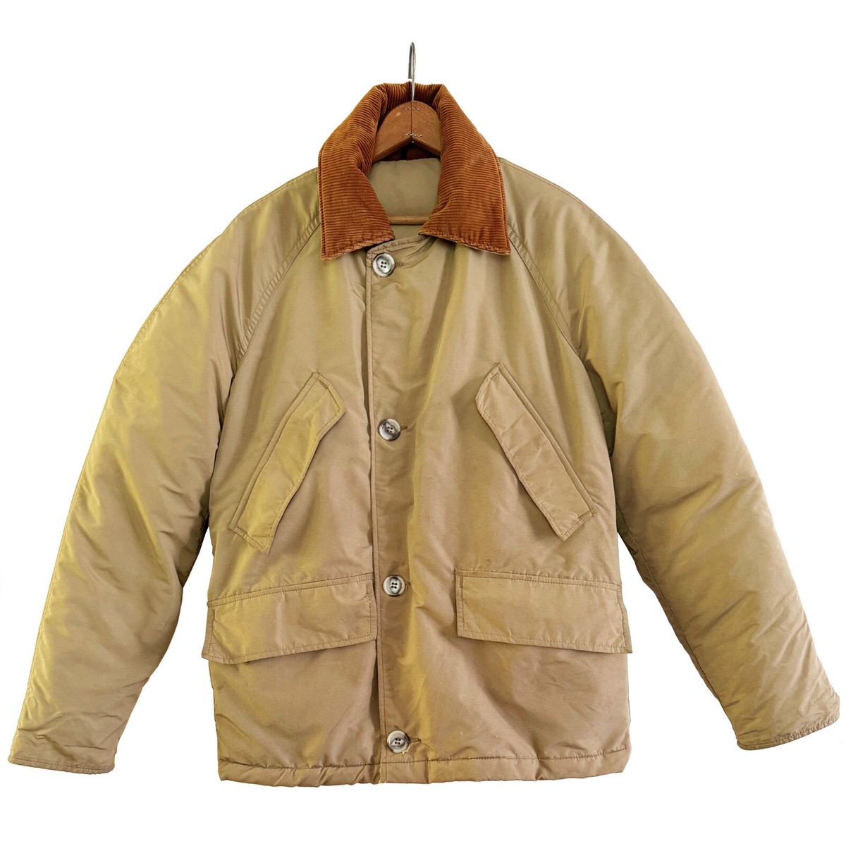 LL BEAN Vintage 80s Down Mackinaw Jacket Tan Zip Front Men's LL BEAN Vintage 80s Down Mackinaw Jacket Tan Zip Front Men's