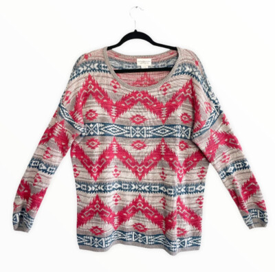 Ralph Lauren Denim Supply Aztec Boho Print Sweater Large Lightweight  Bohemian