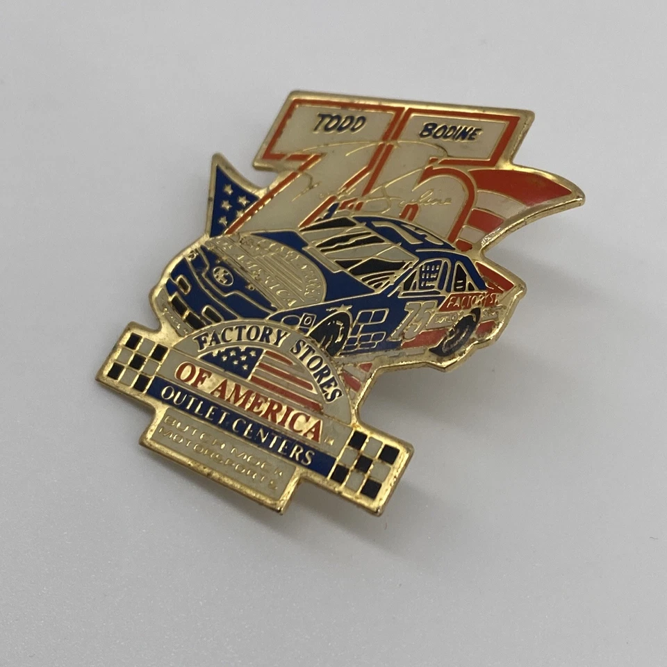 Todd Bodine Nascar Racing 75 Factory Stores Of America 1990s Enamel Pin - Изображение 2 из 4