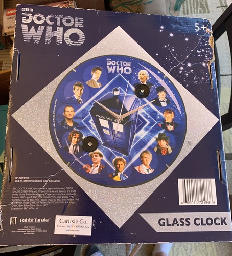 2012 BBC offizielle Doctor Who 11 Doctors Glasfront 12" runde hängende Wanduhr - Bild 3 von 5