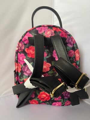 NWT JUICY COUTURE Black Multi Rose Rosie Floral Pink MINI 